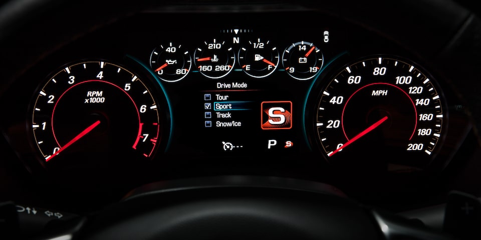 Driver Mode Selector Inside the 2024 Chevy Camaro