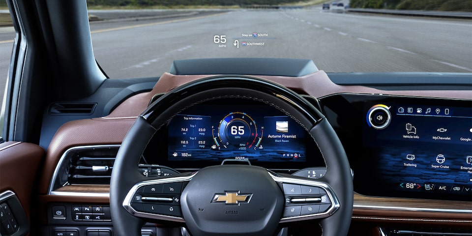 Driver in the 2025 Suburban utilizing the Available Super Cruise Driver Assistance Technology